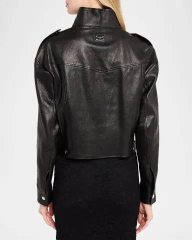 Dolce & Gabbana Plonge Leather Moto Jacket | Thumbnail 3 Dolce & Gabbana Plonge Leather Moto Jacket | Thumbnail 3