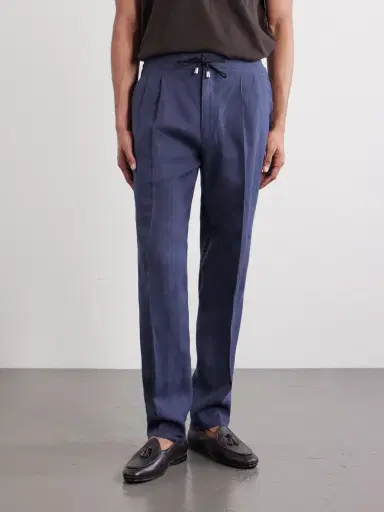 De Petrillo Straight-Leg Pleated Linen Suit Trousers - Men | Thumbnail 3 De Petrillo Straight-Leg Pleated Linen Suit Trousers - Men | Thumbnail 3