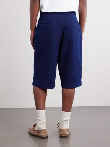 Blue Blue Japan Wide-Leg Pleated Sashiko Cotton Shorts - Men | Thumbnail 4 Blue Blue Japan Wide-Leg Pleated Sashiko Cotton Shorts - Men | Thumbnail 4