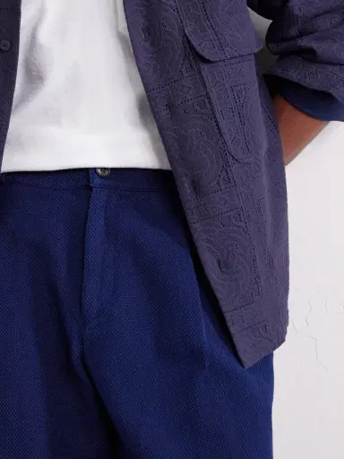 Blue Blue Japan Wide-Leg Pleated Sashiko Cotton Shorts - Men | Thumbnail 5 Blue Blue Japan Wide-Leg Pleated Sashiko Cotton Shorts - Men | Thumbnail 5