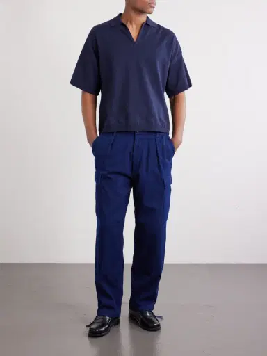Blue Blue Japan Kasezome Straight-Leg Sashiko Cotton Cargo Trousers - Men | Thumbnail 2 Blue Blue Japan Kasezome Straight-Leg Sashiko Cotton Cargo Trousers - Men | Thumbnail 2