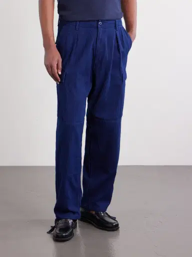 Blue Blue Japan Kasezome Straight-Leg Sashiko Cotton Cargo Trousers - Men | Thumbnail 3 Blue Blue Japan Kasezome Straight-Leg Sashiko Cotton Cargo Trousers - Men | Thumbnail 3