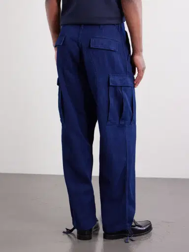 Blue Blue Japan Kasezome Straight-Leg Sashiko Cotton Cargo Trousers - Men | Thumbnail 4 Blue Blue Japan Kasezome Straight-Leg Sashiko Cotton Cargo Trousers - Men | Thumbnail 4