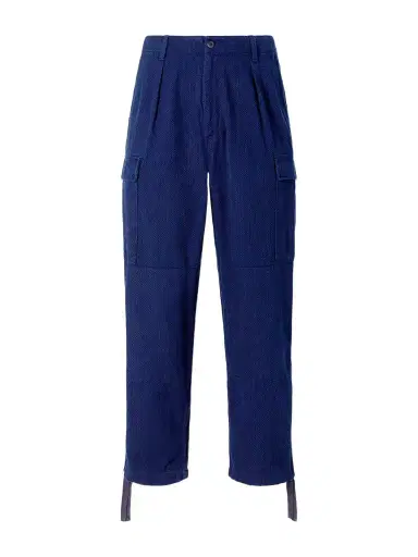 Blue Blue Japan Kasezome Straight-Leg Sashiko Cotton Cargo Trousers - Men | Thumbnail 1 Blue Blue Japan Kasezome Straight-Leg Sashiko Cotton Cargo Trousers - Men | Thumbnail 1