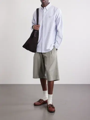 Human Made Button-Down Collar Logo-Appliquéd Striped Cotton Shirt - Men | Thumbnail 2 Human Made Button-Down Collar Logo-Appliquéd Striped Cotton Shirt - Men | Thumbnail 2
