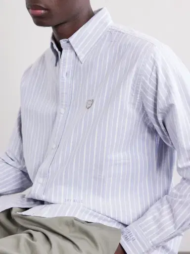 Human Made Button-Down Collar Logo-Appliquéd Striped Cotton Shirt - Men | Thumbnail 5 Human Made Button-Down Collar Logo-Appliquéd Striped Cotton Shirt - Men | Thumbnail 5