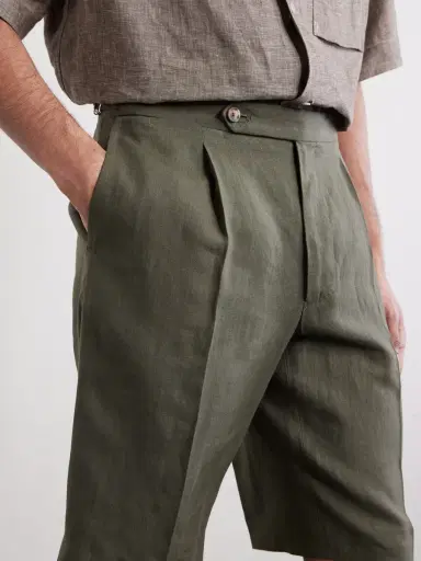 De Petrillo Straight-Leg Pleated Linen Shorts - Men | Thumbnail 5 De Petrillo Straight-Leg Pleated Linen Shorts - Men | Thumbnail 5