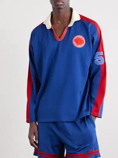 BODE Lakewood Appliquéd Jersey Polo Shirt - Men | Thumbnail 3 BODE Lakewood Appliquéd Jersey Polo Shirt - Men | Thumbnail 3