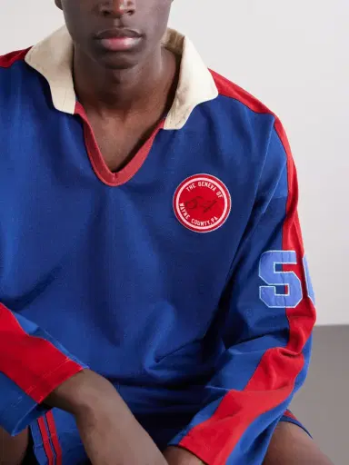 BODE Lakewood Appliquéd Jersey Polo Shirt - Men | Thumbnail 5 BODE Lakewood Appliquéd Jersey Polo Shirt - Men | Thumbnail 5
