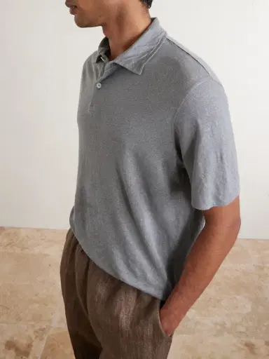Hartford Knitted Linen Polo Shirt - Men | Thumbnail 5 Hartford Knitted Linen Polo Shirt - Men | Thumbnail 5