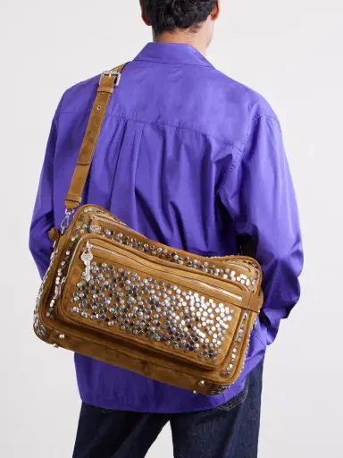 Acne Studios Camero Camera Embellished Suede Shoulder Bag | Thumbnail 3 Acne Studios Camero Camera Embellished Suede Shoulder Bag | Thumbnail 3