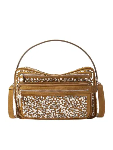 Acne Studios Camero Camera Embellished Suede Shoulder Bag | Thumbnail 1 Acne Studios Camero Camera Embellished Suede Shoulder Bag | Thumbnail 1