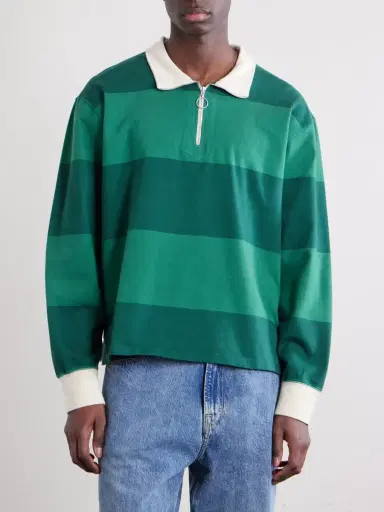 Drake's Striped Cotton-Jersey Half-Zip Polo Shirt - Men | Thumbnail 3 Drake's Striped Cotton-Jersey Half-Zip Polo Shirt - Men | Thumbnail 3