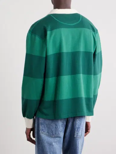 Drake's Striped Cotton-Jersey Half-Zip Polo Shirt - Men | Thumbnail 4 Drake's Striped Cotton-Jersey Half-Zip Polo Shirt - Men | Thumbnail 4