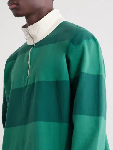 Drake's Striped Cotton-Jersey Half-Zip Polo Shirt - Men | Thumbnail 5 Drake's Striped Cotton-Jersey Half-Zip Polo Shirt - Men | Thumbnail 5