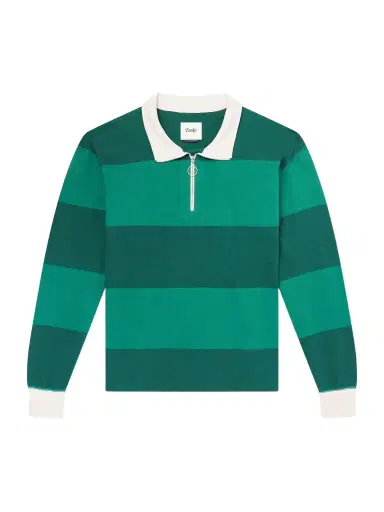Drake's Striped Cotton-Jersey Half-Zip Polo Shirt - Men | Thumbnail 1 Drake's Striped Cotton-Jersey Half-Zip Polo Shirt - Men | Thumbnail 1