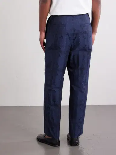 Blue Blue Japan Straight-Leg Cotton-Blend Jacquard Trousers - Men | Thumbnail 4 Blue Blue Japan Straight-Leg Cotton-Blend Jacquard Trousers - Men | Thumbnail 4