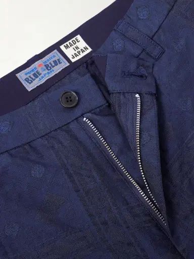 Blue Blue Japan Straight-Leg Cotton-Blend Jacquard Trousers - Men | Thumbnail 6 Blue Blue Japan Straight-Leg Cotton-Blend Jacquard Trousers - Men | Thumbnail 6