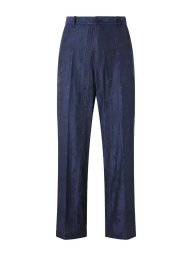 Blue Blue Japan Straight-Leg Cotton-Blend Jacquard Trousers - Men | Thumbnail 1 Blue Blue Japan Straight-Leg Cotton-Blend Jacquard Trousers - Men | Thumbnail 1