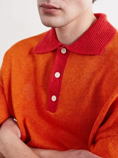 A Kind Of Guise Open-Knit Organic Cotton and Linen-Blend Polo Shirt - Men | Thumbnail 5 A Kind Of Guise Open-Knit Organic Cotton and Linen-Blend Polo Shirt - Men | Thumbnail 5