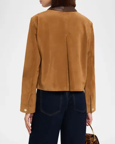 Veronica Beard Walters Cropped Suede Jacket | Thumbnail 3 Veronica Beard Walters Cropped Suede Jacket | Thumbnail 3
