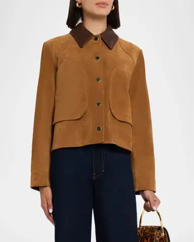 Veronica Beard Walters Cropped Suede Jacket | Thumbnail 4 Veronica Beard Walters Cropped Suede Jacket | Thumbnail 4