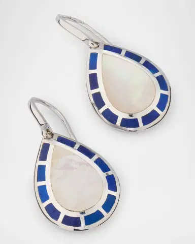 Jan Leslie Lapis and Mother-of-Pearl Teardrop Dangle Earrings in Sterling Silver | Thumbnail 3 Jan Leslie Lapis and Mother-of-Pearl Teardrop Dangle Earrings in Sterling Silver | Thumbnail 3