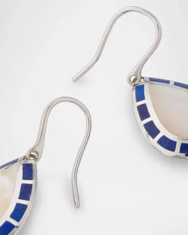 Jan Leslie Lapis and Mother-of-Pearl Teardrop Dangle Earrings in Sterling Silver | Thumbnail 4 Jan Leslie Lapis and Mother-of-Pearl Teardrop Dangle Earrings in Sterling Silver | Thumbnail 4