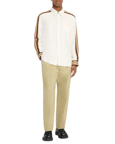 Bottega Veneta Men's Textured Stripe Sport Shirt | Thumbnail 1 Bottega Veneta Men's Textured Stripe Sport Shirt | Thumbnail 1