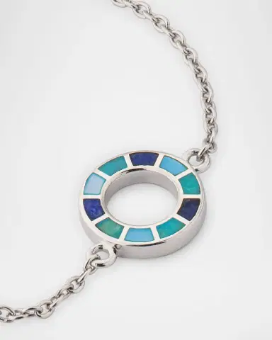 Jan Leslie Lapis, Blue MOP and Turquoise Dash Circle Single Station Necklace | Thumbnail 3 Jan Leslie Lapis, Blue MOP and Turquoise Dash Circle Single Station Necklace | Thumbnail 3