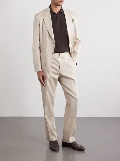 Paul Smith Straight-Leg Pleated Linen-Blend Trousers - Men | Thumbnail 2 Paul Smith Straight-Leg Pleated Linen-Blend Trousers - Men | Thumbnail 2