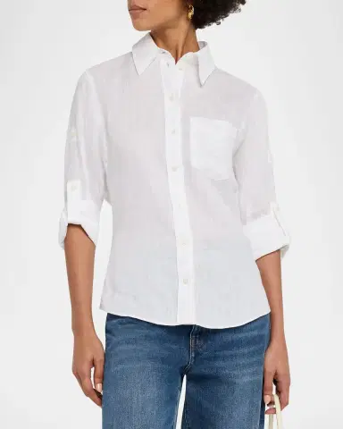 Reiss Leora Self-Tie Linen Blouse | Thumbnail 4 Reiss Leora Self-Tie Linen Blouse | Thumbnail 4