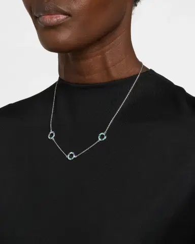 Jan Leslie Lapis, Blue MOP and Turquoise Dash Circle Triple Station Necklace | Thumbnail 2 Jan Leslie Lapis, Blue MOP and Turquoise Dash Circle Triple Station Necklace | Thumbnail 2