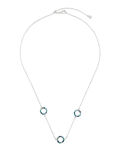 Jan Leslie Lapis, Blue MOP and Turquoise Dash Circle Triple Station Necklace | Thumbnail 1 Jan Leslie Lapis, Blue MOP and Turquoise Dash Circle Triple Station Necklace | Thumbnail 1