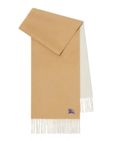 Burberry Men's Cashmere Double-Face EKD Embroidered Scarf | Thumbnail 1 Burberry Men's Cashmere Double-Face EKD Embroidered Scarf | Thumbnail 1