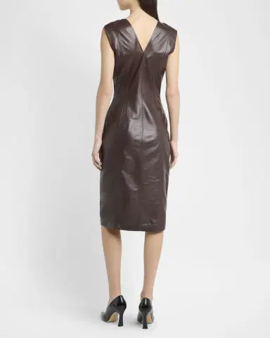 Bottega Veneta Sleeveless Leather Sheath Dress | Thumbnail 3 Bottega Veneta Sleeveless Leather Sheath Dress | Thumbnail 3
