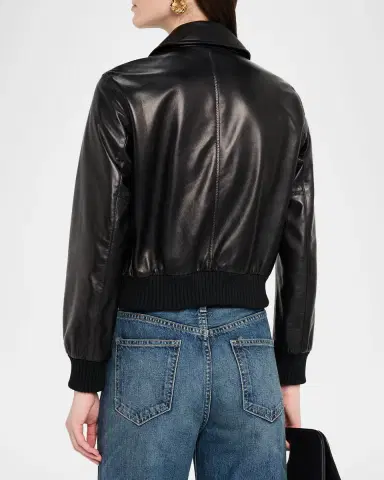 Nili Lotan Redley Leather Bomber Jacket | Thumbnail 3 Nili Lotan Redley Leather Bomber Jacket | Thumbnail 3