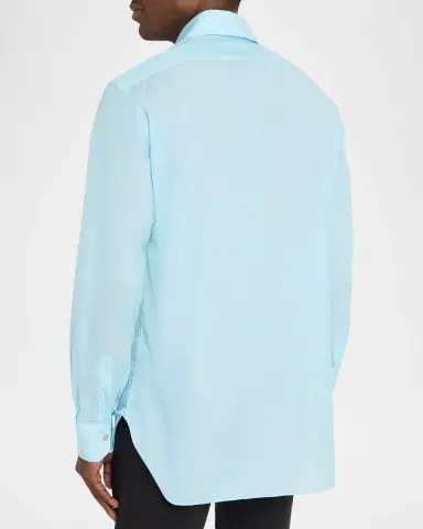 Kiton Men's Solid Cotton Classic-Fit Sport Shirt | Thumbnail 3 Kiton Men's Solid Cotton Classic-Fit Sport Shirt | Thumbnail 3