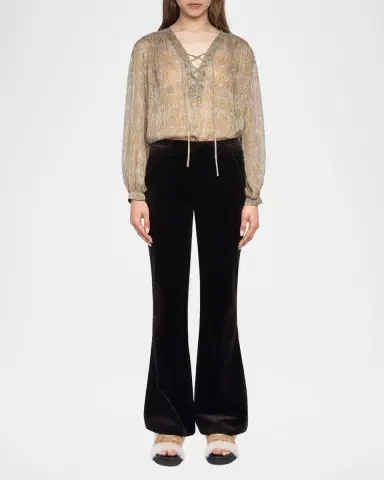 Zadig & Voltaire Prevy Velvet Flare Pants | Thumbnail 2 Zadig & Voltaire Prevy Velvet Flare Pants | Thumbnail 2