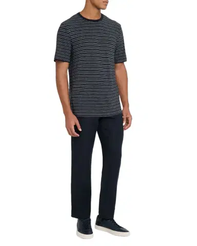 Vince Men's Cotton Thin Stripe Crewneck T-Shirt | Thumbnail 1 Vince Men's Cotton Thin Stripe Crewneck T-Shirt | Thumbnail 1