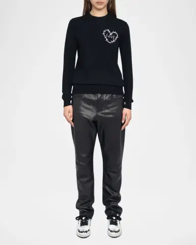 Zadig & Voltaire Kendy Heart Embroidered Sweater | Thumbnail 2 Zadig & Voltaire Kendy Heart Embroidered Sweater | Thumbnail 2