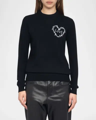 Zadig & Voltaire Kendy Heart Embroidered Sweater | Thumbnail 4 Zadig & Voltaire Kendy Heart Embroidered Sweater | Thumbnail 4