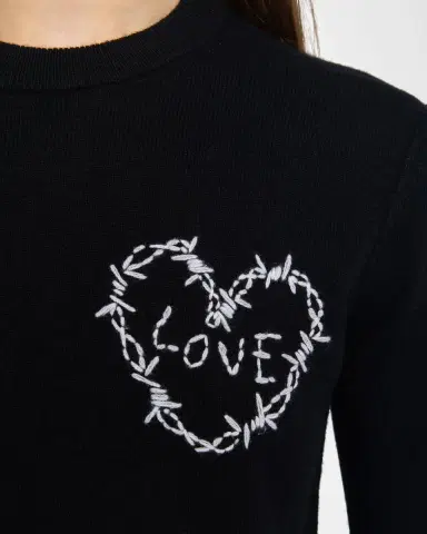 Zadig & Voltaire Kendy Heart Embroidered Sweater | Thumbnail 5 Zadig & Voltaire Kendy Heart Embroidered Sweater | Thumbnail 5