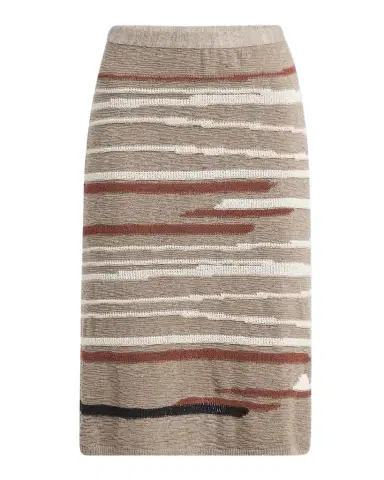 Bottega Veneta Linen-Cotton Intarsia Skirt | Thumbnail 1 Bottega Veneta Linen-Cotton Intarsia Skirt | Thumbnail 1