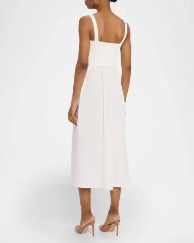 Reiss Kori Pointelle Mixed Media Midi Dress | Thumbnail 3 Reiss Kori Pointelle Mixed Media Midi Dress | Thumbnail 3
