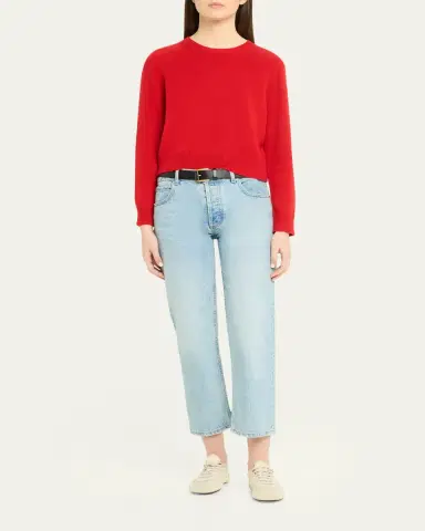 Nili Lotan Venus Dark Rust Cashmere Crop Sweater | Thumbnail 6 Nili Lotan Venus Dark Rust Cashmere Crop Sweater | Thumbnail 6