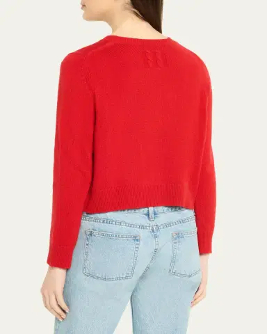 Nili Lotan Venus Dark Rust Cashmere Crop Sweater | Thumbnail 7 Nili Lotan Venus Dark Rust Cashmere Crop Sweater | Thumbnail 7