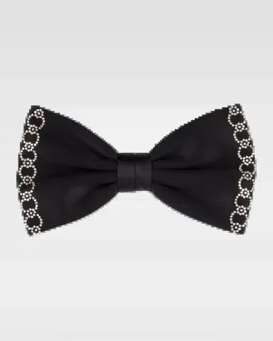 Stefano Ricci Men's Silk Bow Tie with Crystal-Trim | Thumbnail 2 Stefano Ricci Men's Silk Bow Tie with Crystal-Trim | Thumbnail 2