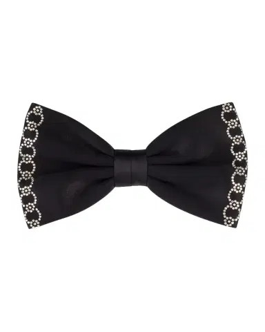 Stefano Ricci Men's Silk Bow Tie with Crystal-Trim | Thumbnail 1 Stefano Ricci Men's Silk Bow Tie with Crystal-Trim | Thumbnail 1