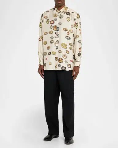 Libertine Men 's Lovers Eyes Classic Silk Shirt | Thumbnail 2 Libertine Men 's Lovers Eyes Classic Silk Shirt | Thumbnail 2